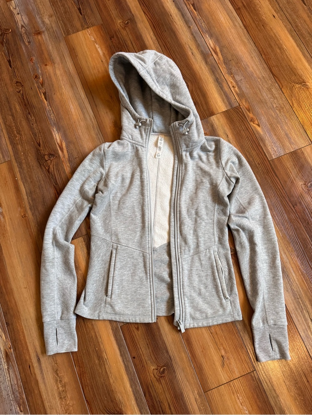 ALO - Xs - Women’s Light Gray Hooded Zip-Up Jacket